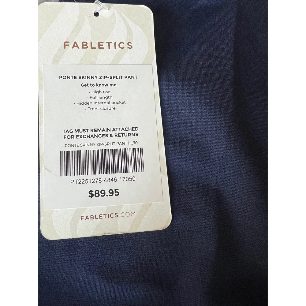 Fabletics Ponte Skinny Zip‎ Split Pants High Rise Full Length Front Closure